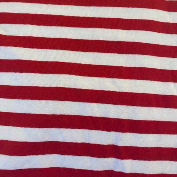 Hanna Andersson Pajama Top Small Red White Striped Green Trim Organic Cotton - Picture 9 of 12